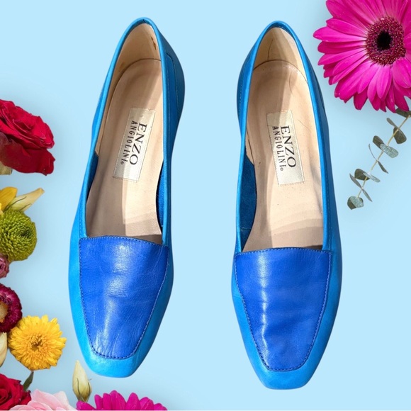 Enzo Angiolini Blue Patent Leather Loafers - Picture 13 of 13